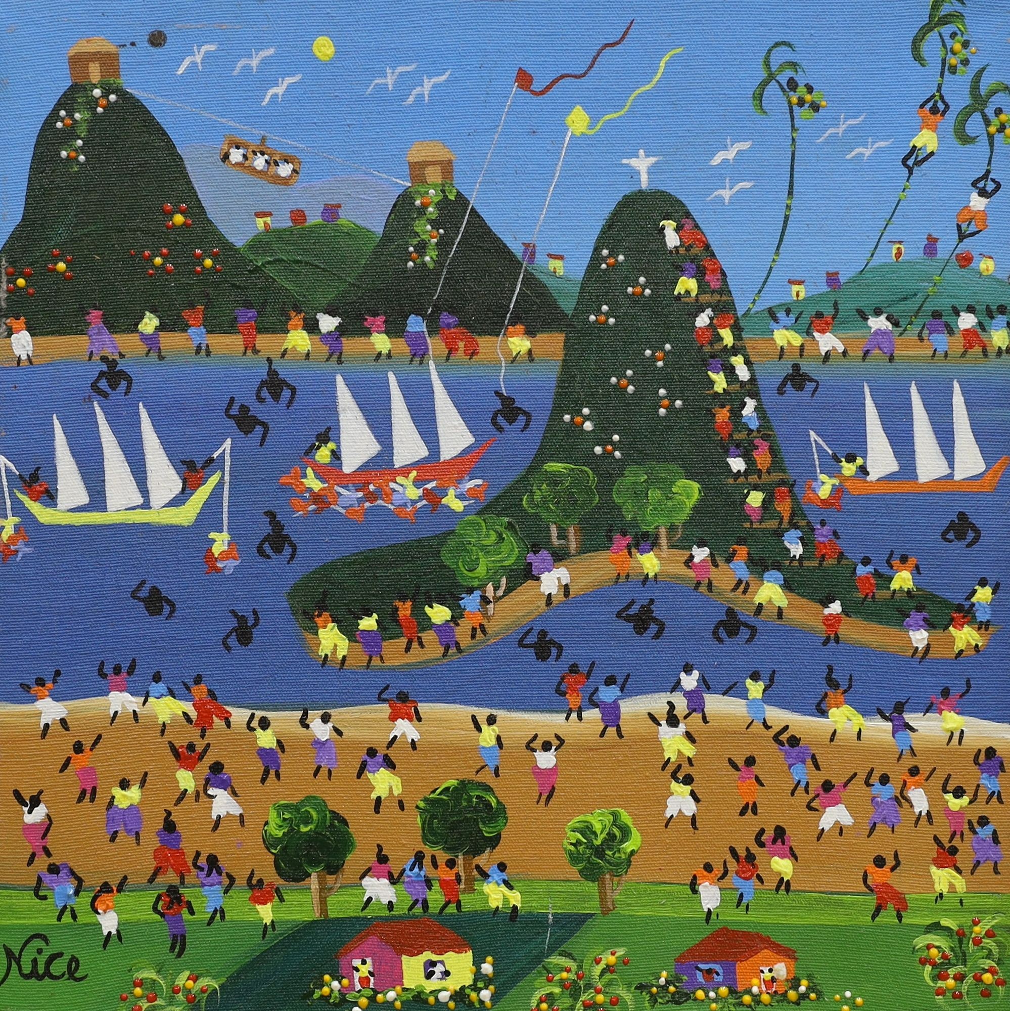 Nice, set of four oils on canvas, Guaratiba and Santa Tereza, Rio de Janeiro, Brazil, signed and inscribed, 30 x 30cm, unframed